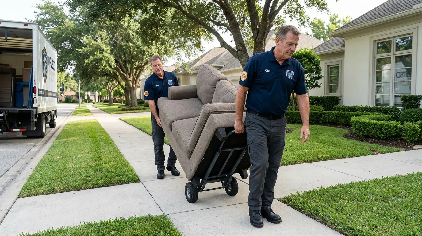 Local residential moving crew loading furniture in Peach Springs, AZ