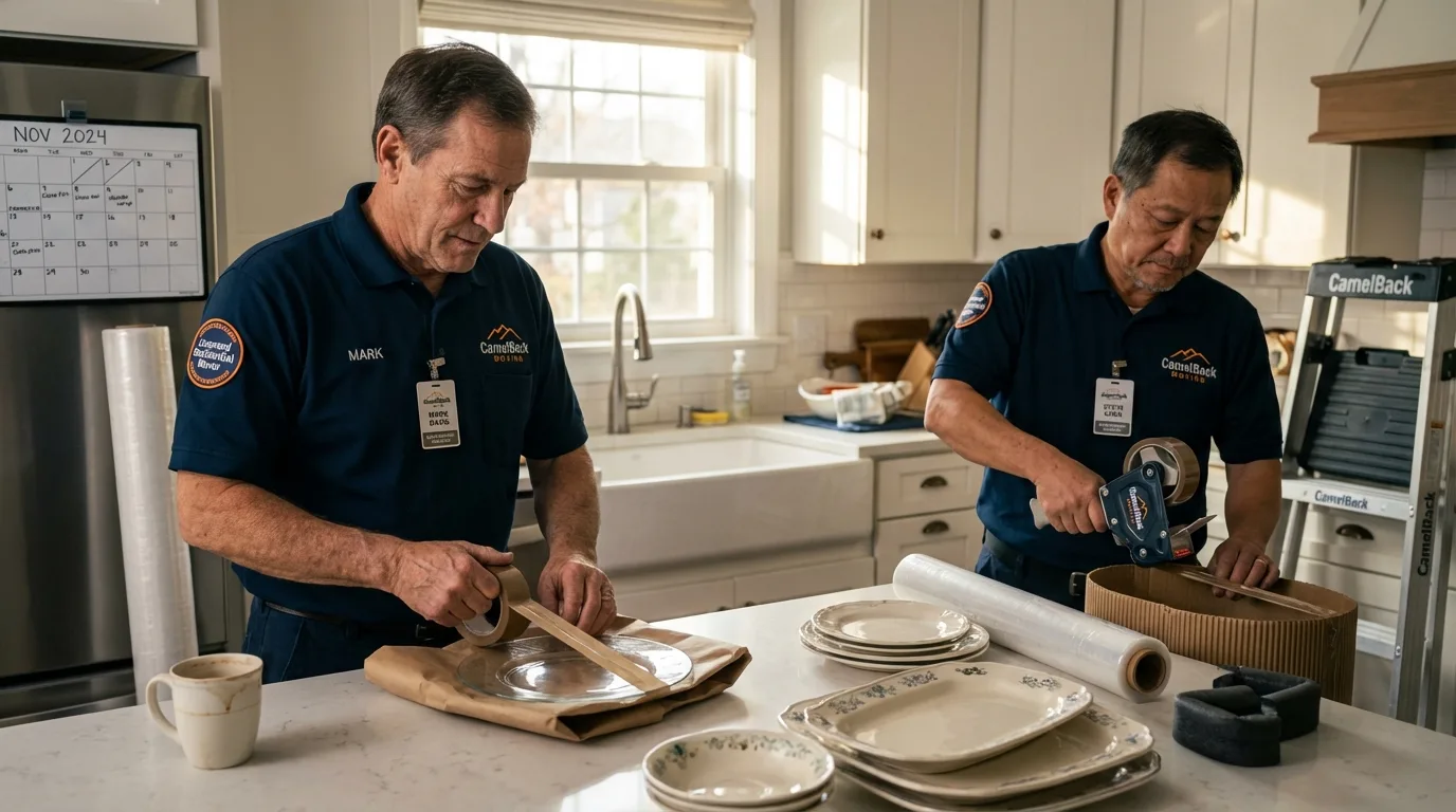 Professional crew packing kitchen dishware in Peach Springs, AZ